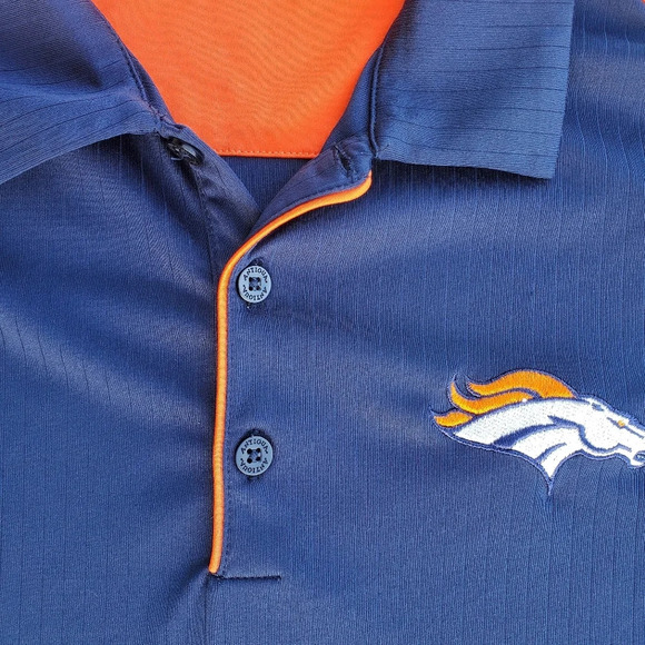 Antigua Men's Denver Broncos Polo Shirt Size Large Licensed Football Stretch - Picture 5 of 12